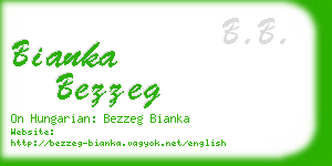 bianka bezzeg business card